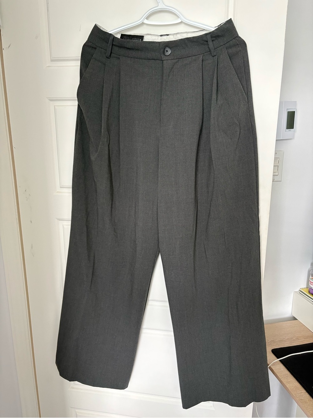 Zara Women’s Pleated Dress Pants — Charcoal Gray